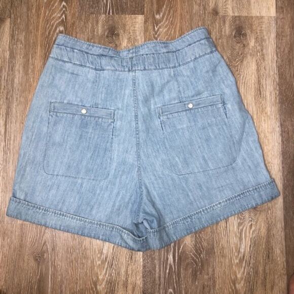 Isabel Marant Etoile Marius Light Blue Cotton Tie Waist Utility Shorts 38 NWOT - Picture 5 of 9